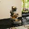 Glitzhome® 23" Natural LED 5-Tier Stacked Stone Outdoor Fountain